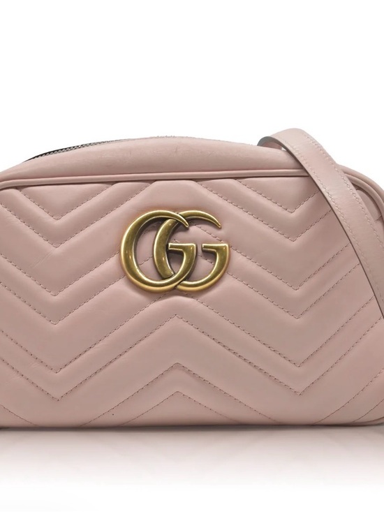 Gucci Handbags - Gucci Blush Chevron Matelassé Crossbody with Gold GG